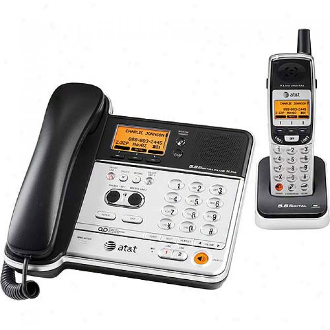 At&t 2 Line Corded/cordless Phone With Caller Id And Answering System