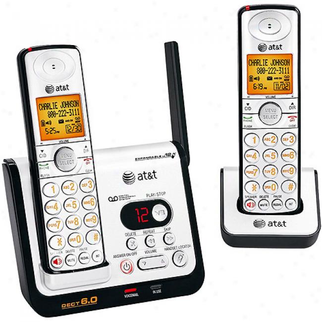 At&t Dext 6.0 Cordless Phone With Caller Id And Itad - 2 Handsets