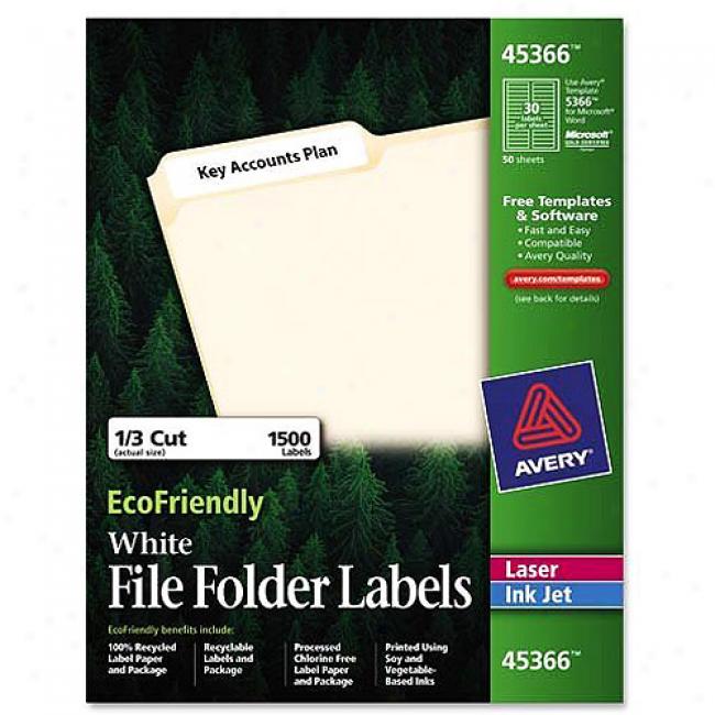 Avery Dennison White Eco Friendly File Folder Labels