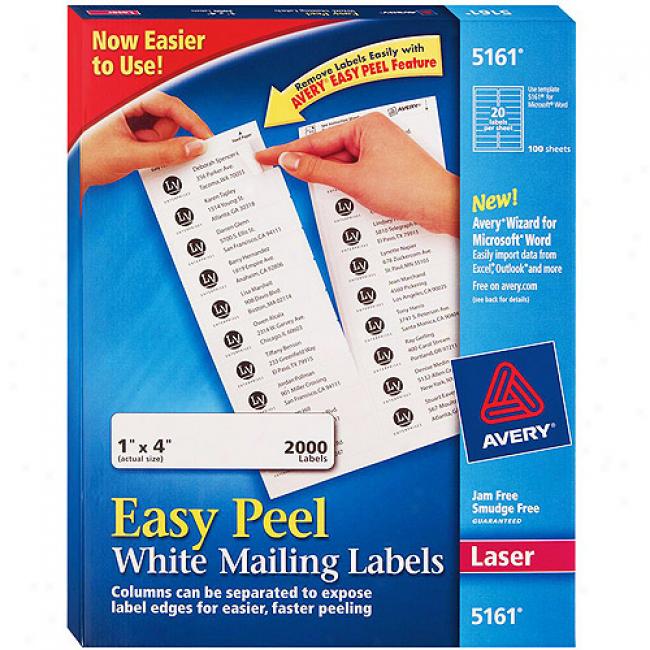 Avery Easy Peel White Address Labels For Laser Printers 5161, 1