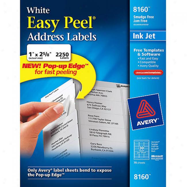 Avery Easy Peel White Address Labels For Inkjet Printers, 1