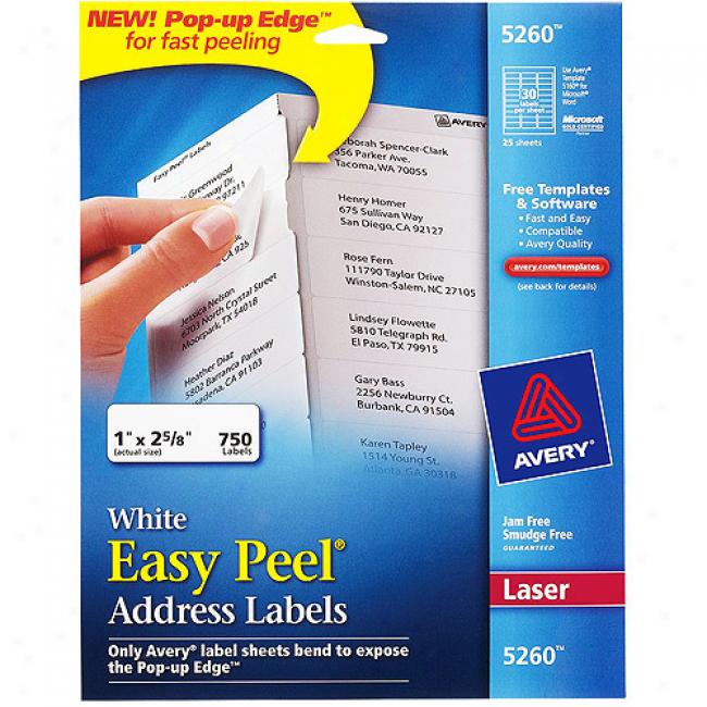 Avedy Easy Peel White Address Labels For Laser Printers, 1
