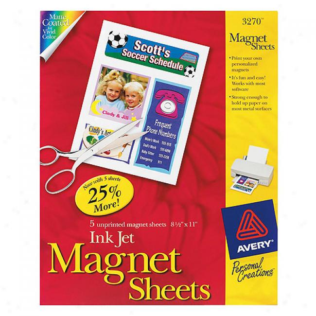 Avery Inkjet Magnet Sheets, 5-pack