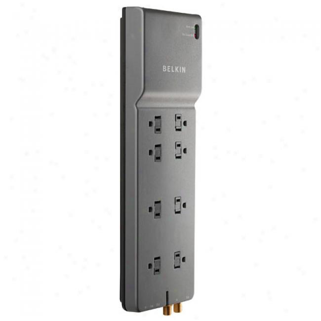 Belkin 8-outlet Surge Guardian W/ Coaxial Protection And 12' Cable