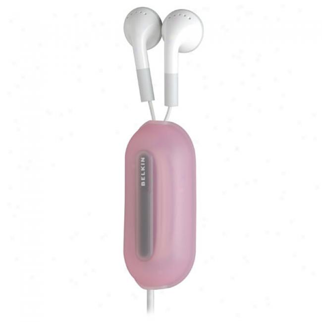 Belkin Cable Capsule For Earbud Headphones, Pink