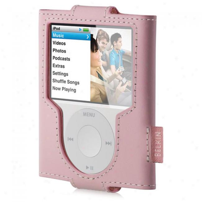 Belkin Leather Sleeve For Ipod Nano 3g, Cameo Pink