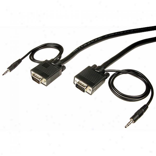 Cables Unlimited - 15' Svga Male - Male Monitor Cable By the side of Audio Connections