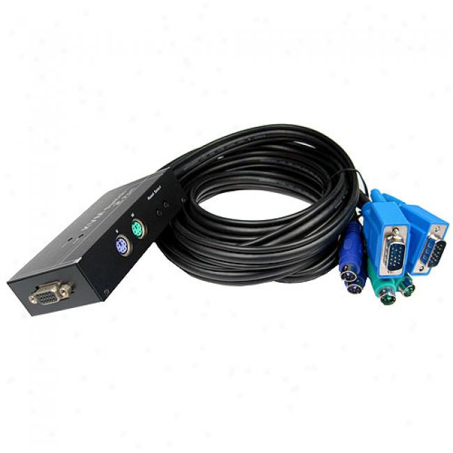 Cables Unlimited - 2 Port Ps/2 Kvm Switch With Built-in 6' Cables