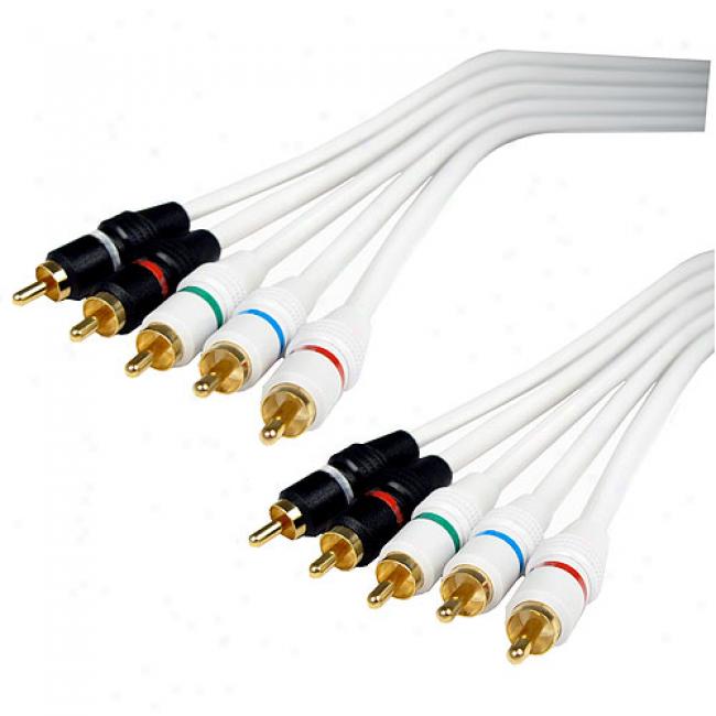 Cables Unlimited - 5 Rca To 5 Rca Component Video And Audio Cable, 6 Feet White