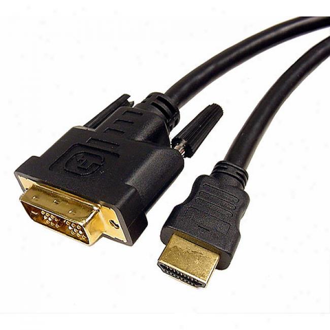 Cables Unlimited - Hdmi To Dvi D Single Link Male To Male Cable, Black - 3