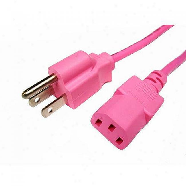 Cables Unlimited Kabling 6ft Pc Power Cord - Pink