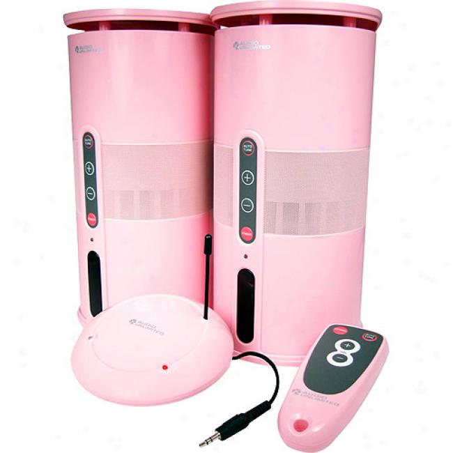 Cables Unlimited Pink 900mhz Wireless Computerspeakers With Remote, Pair