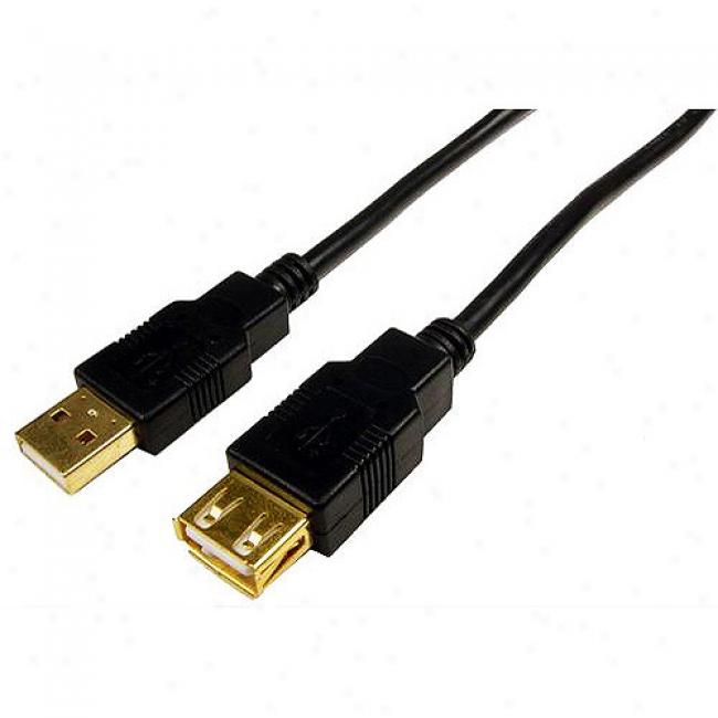 Cables Unlimited Usb 2.0 Gold 6ft Connector Ext - Black