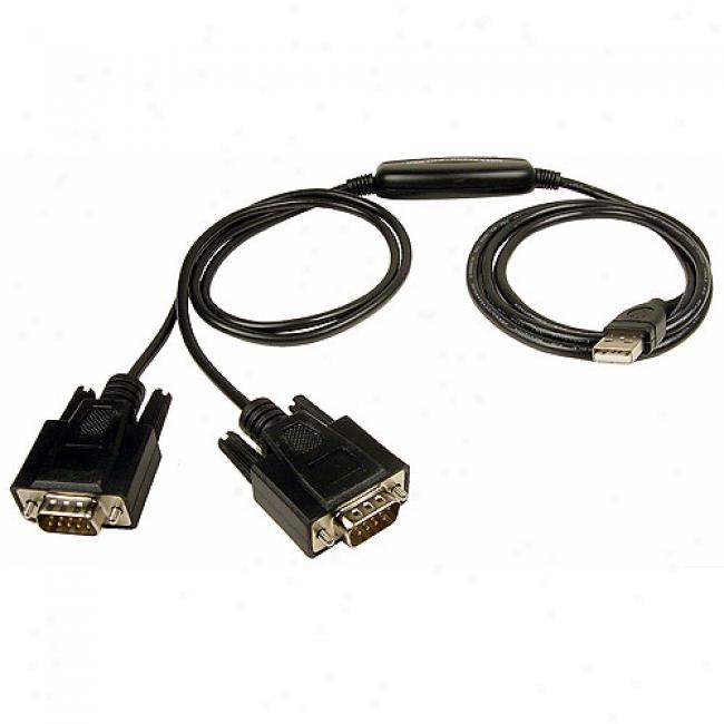 Cables Unlimited - Usb Cable To Dual Db9 Serial Adapter