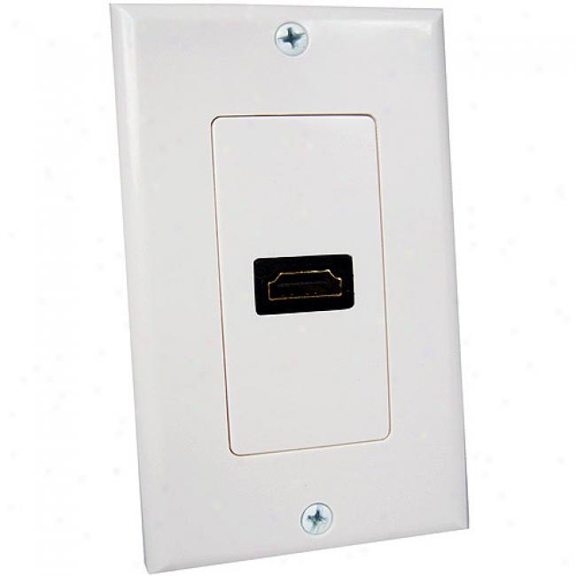 Cables Unlimited White Single Hdmi Wall Plate