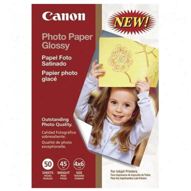 Canon 4'' X 6'' Photo Paper Glossy, 50 Sheets