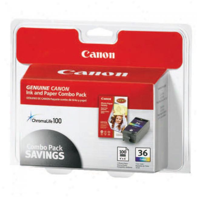 Canon Cli-36 Printe5 Cartridge W/high Gloss Photo Paper, 100-pack