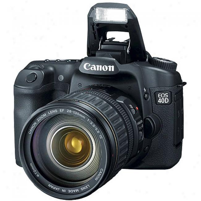 Canon Eos 40d Black 10.1 Mp Diyital Slr Camera Violin Ef 28-135mm Lens & 3