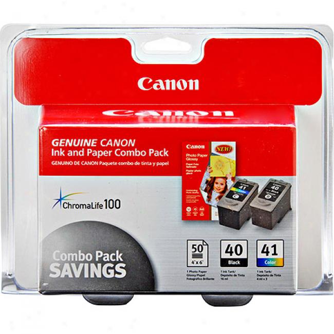 Canon Ink Cartridge Photo Paper Combo Pack W/ Pg-40/cl-41 & Gp502, 0615b009aa