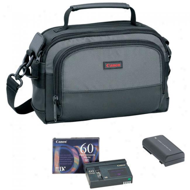 Canon Minidv Starter Kit - Case, Battery & 60-min Minidv Tape Included