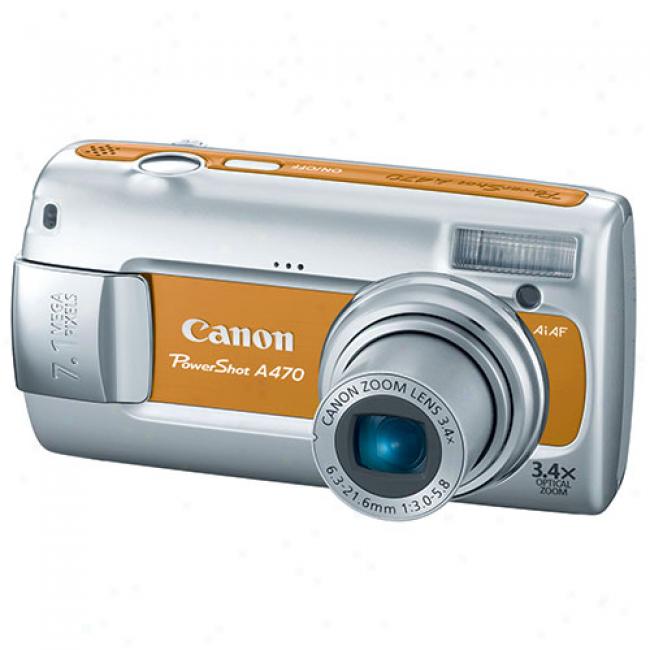 Canon Powershot A470 Copper ~ 7.1 Mp Digital Camera,3.4x Optical Zoom & 2.5