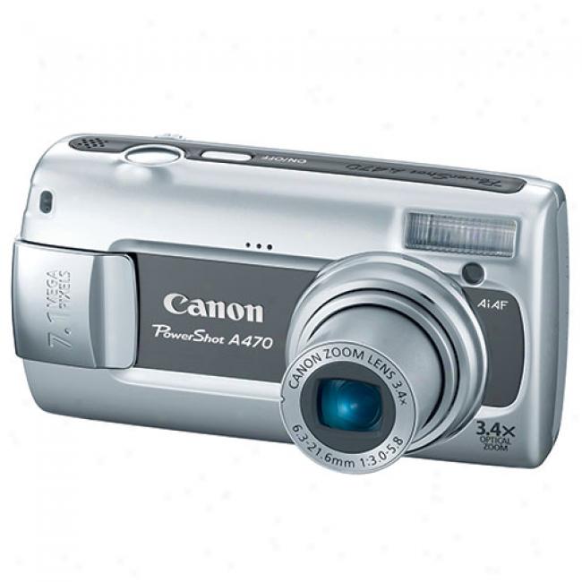 Canon Powershot A470 Grey ~ 7.1 Mp Digital Camera, 3.4x Optical Zoom & 2.5