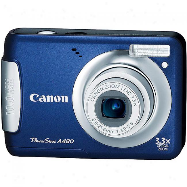 Canon Powershot A480 Azure 10mp Digital Camera With 3.3x Optical Zoom