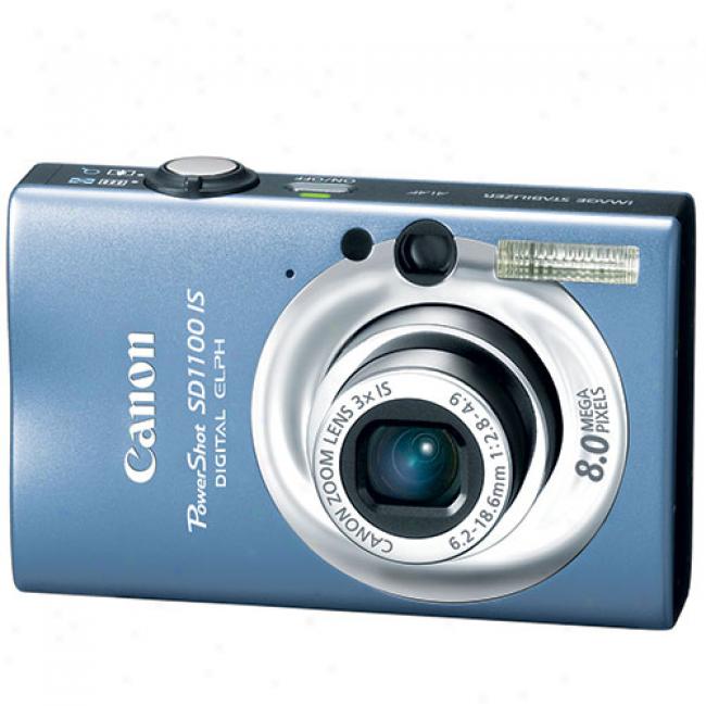 Canon Powershot Sd1100-is Blue 8 Mp Digital Elph Camera, 3x Optical Zoom & 2.5
