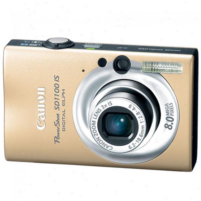 Canon Powershot Sd1100-is Gold 8 Mp Digital Elph Camera W/ 3x Optical Zoom