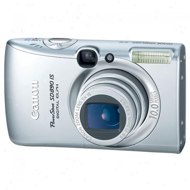 Canon Powershot Sd890-is Silfer ~ 10 Mp Digital Elph Camera, 5x Optical Zoom & 2.5