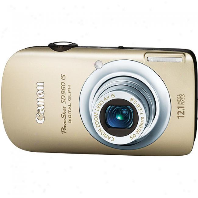 Canon Powershot Sd960-is Gold 12.1mp Digital Elph Camera Attending 2.8