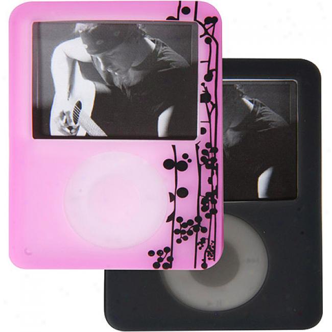 Case Logic Paragon With Vine Pattern And Dark Gray Silicpne Case Duo Pack For Ipod Nano 3g, Ins-1 Pink