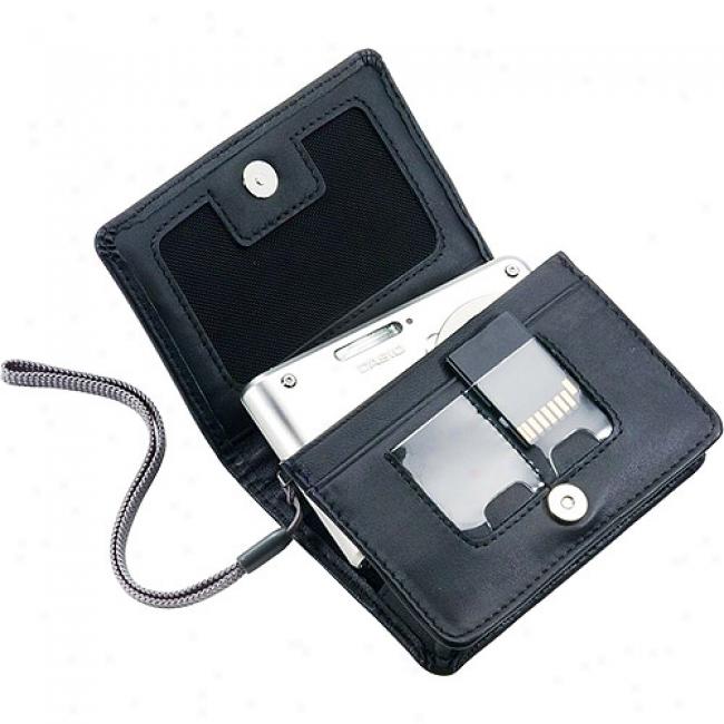 Casio Business-card Owner Leqther Case For S, V And Z Series Exilim Digital Cameras
