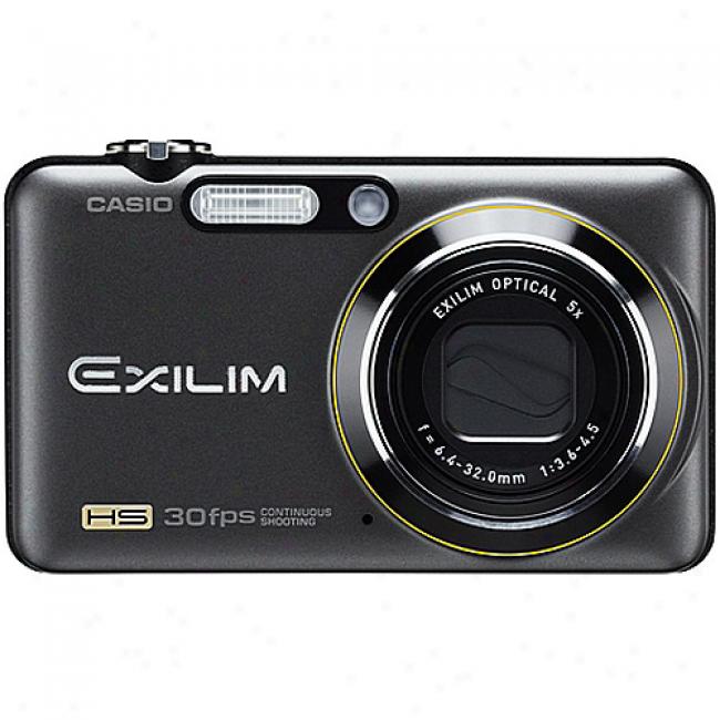 Casio Exilim Ex-fc100 Black 9.1mp Digital Camera, 5x Optical Zoom & 2.7