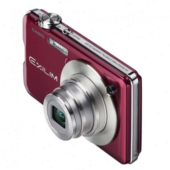 Casio Exilim Ex-s10 Red 10.1 Mp Digital Camera With 3x Optical Zoom, Youtube Capture