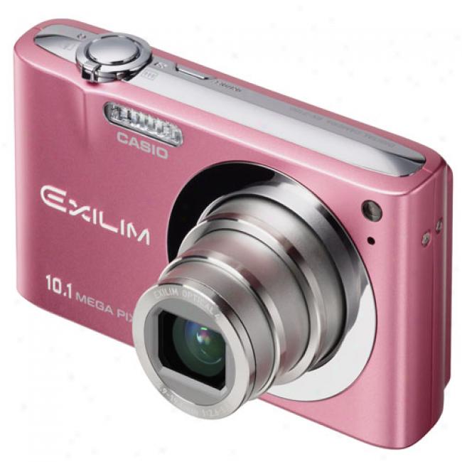 Casio Exilim Ex-z100 Pink 10.1 Mp Digital Camera W/ 3x Optical Zoom, Youtube Capture