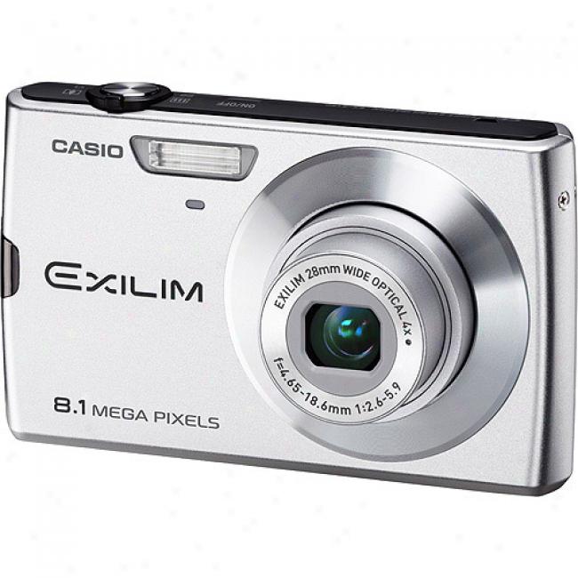 Casio Exklim Ex-z150 Silve 8 Mp Digital Camera, 4x Optical Zoom & 3