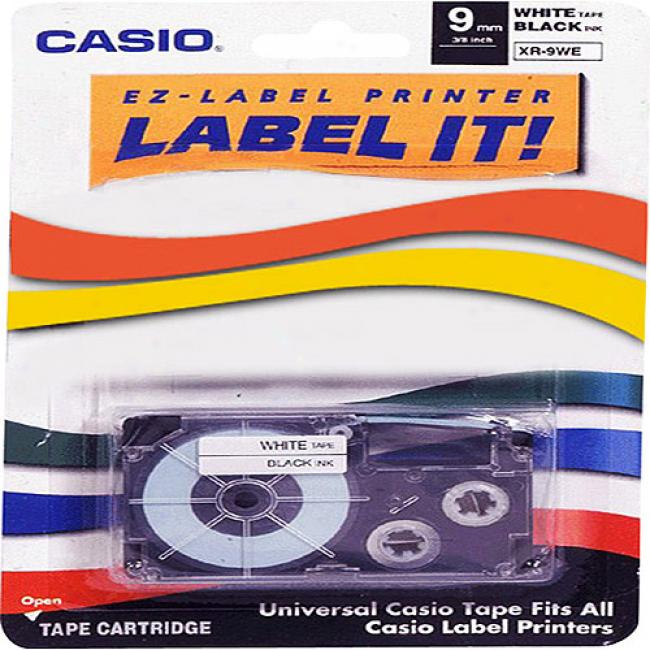 Casio Printer Tape For Cwl-300 - 9mm Tape, Black-on-white