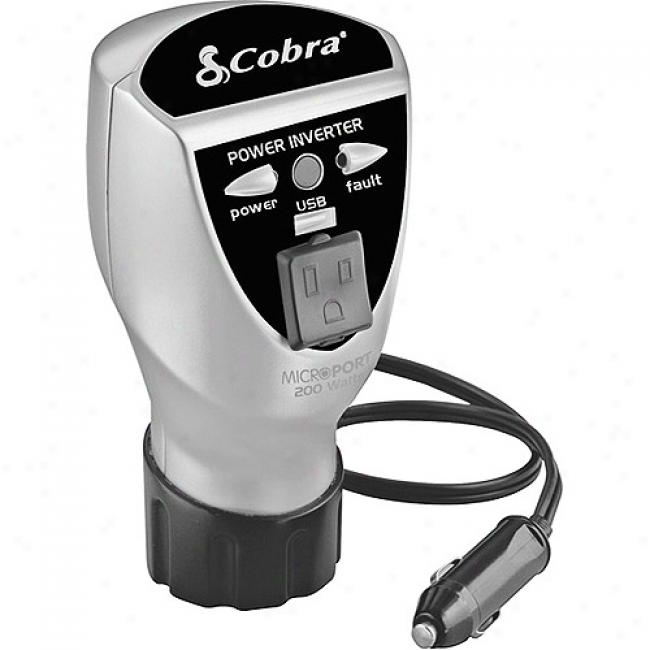 Cobra 200-watt Cup Holder Design Power Inverter