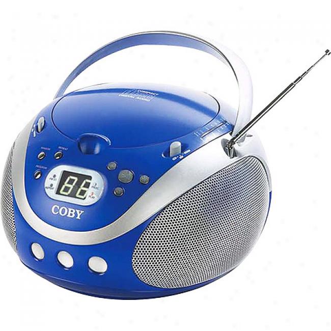 Coby Blue Portable Cd Player With Am/fm Tuner