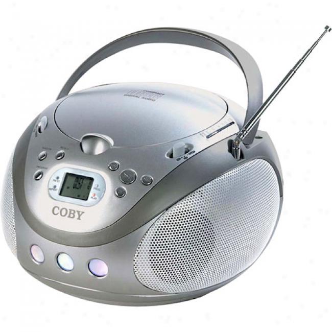 Coby Cd/mp3 Boombox By the side of Am/fm Tuner, Silver