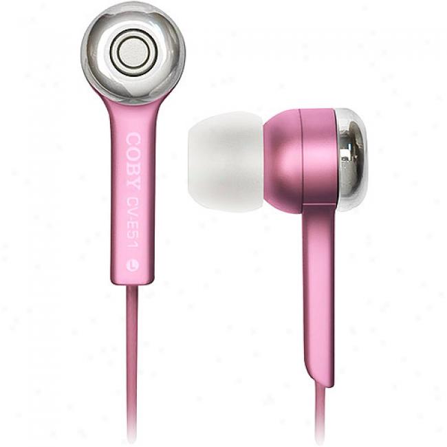 Coby Jammerz Isolation Stereo Headphones - Pink, Cv-e51 Pnk