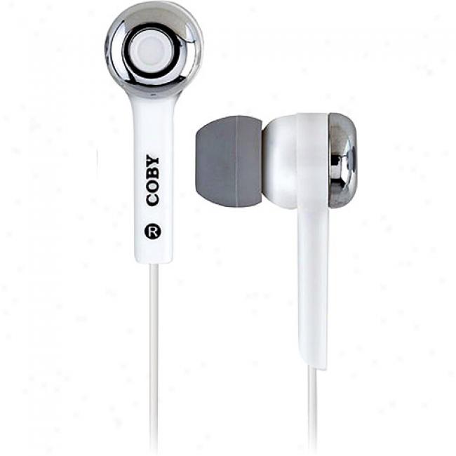 Coby Stereo In-ear Noise Isolating Headphones - White