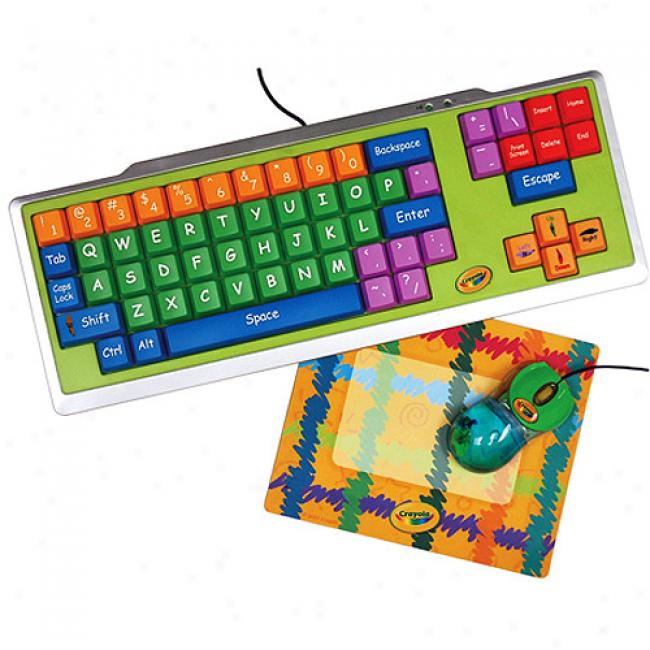 Crayola 3-piece Computer Kit With Keyboard, Mouse & Photo Mouse Pad