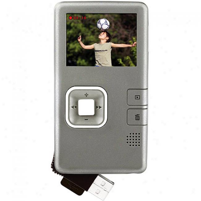 Creative Labs Vado Silver Momentary blaze Memory Poclet Video Camcorder, Internal Memory