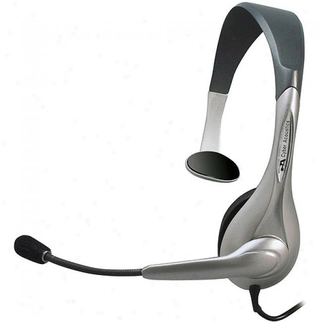 Cyber Acoustics Computer Mono Headset By the side of Microphone For Online Chat And Gaming