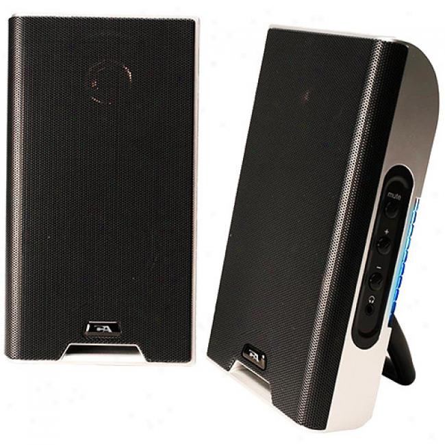 Cyber Acoustics Usb Portable Speaker System For Laptops And Mp3s