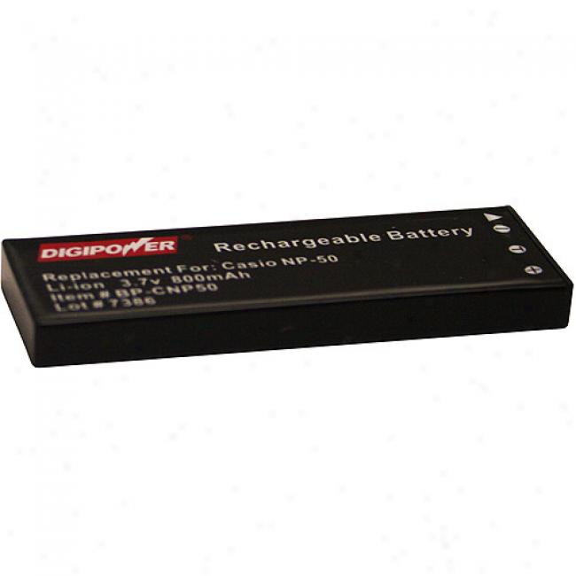 Digipower Bp-cnp50 Rpelacement Li-ion Battery For Casio Np-50dba, Compatible With Casio Exilim Ex-v7 And Ex-v8