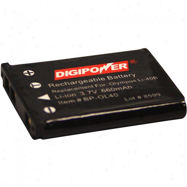 Digipower Bp-ol-40b Replacement Li-ion Battery For Olympus Li-40b, Compatible With Olympus Fe And Stylus Series, Kodak Easyshare M873 And M883, Pentax Optio T30, W30, M30, Sany0 Vpc- T850