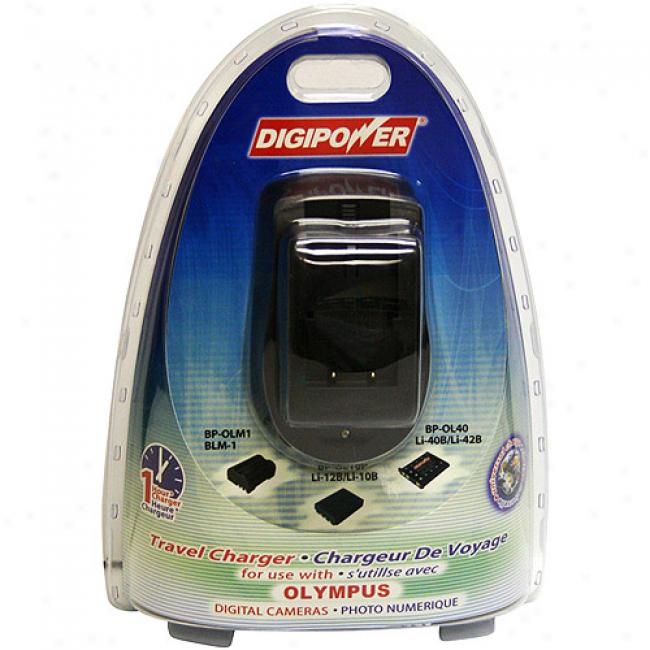 Digipower Tc-500o Travel Charber For Olympus Li-12b, Li-40b & Blm-1 Batteries, Compatible With Olympus Stylus Models 840, 850sw 1010, 1030sw, Fe Series Models Fe-330, Fe-340, Fe-360, Sp Series 565uz